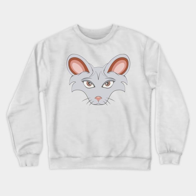 Mouse (Face) Crewneck Sweatshirt by Kat C.